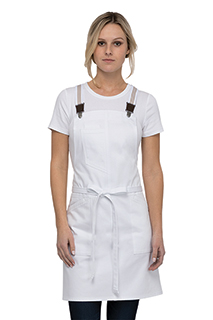 Berkeley Women's Petite Bib Apron: White - side view