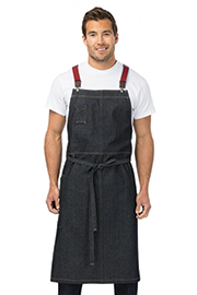 Berkeley Chefs Bib Apron: Indigo Denim