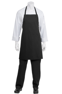 Bib Apron: Black - side view