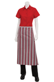 Striped Bistro Apron: Red, Gray, Black