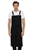 Berkeley Chefs Bib Apron: Jet Black Cotton - side view