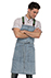 Berkeley Bib Apron: Sky Blue - side view